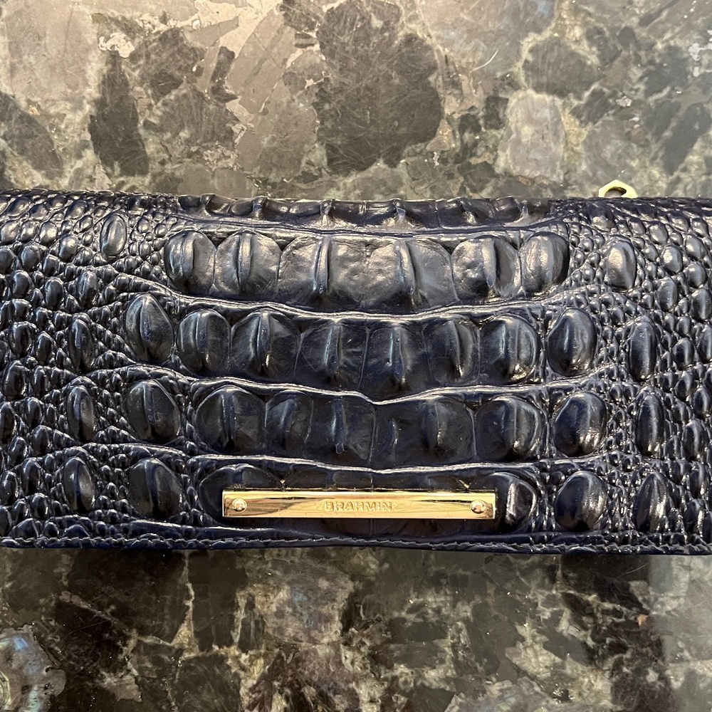 Navy Brahmin wallet